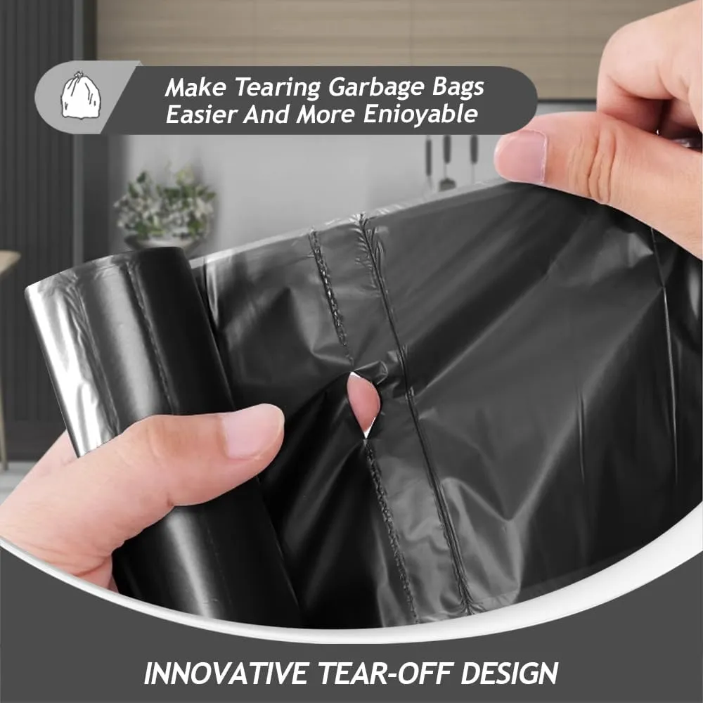 10 Gallon 40 Counts Tall Kitchen Black Trash Bags Garbage Bags by Teivio, Bathroom Trash Can Bin Liners, Plastic Bags for home office kitchen, Black