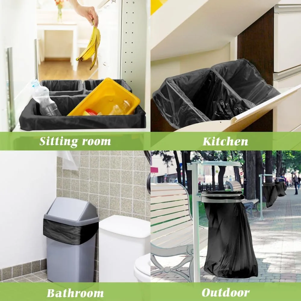 10 Gallon 40 Counts Tall Kitchen Black Trash Bags Garbage Bags by Teivio, Bathroom Trash Can Bin Liners, Plastic Bags for home office kitchen, Black