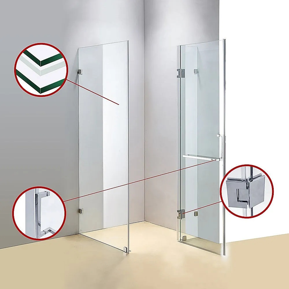 1000 x 1000mm Frameless 10mm Glass Shower Screen | Della Francesca Design