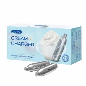 100x Cream Chargers | GreatWhip NO2 Nitrous Oxide Food Use Whip Bulb Canisters