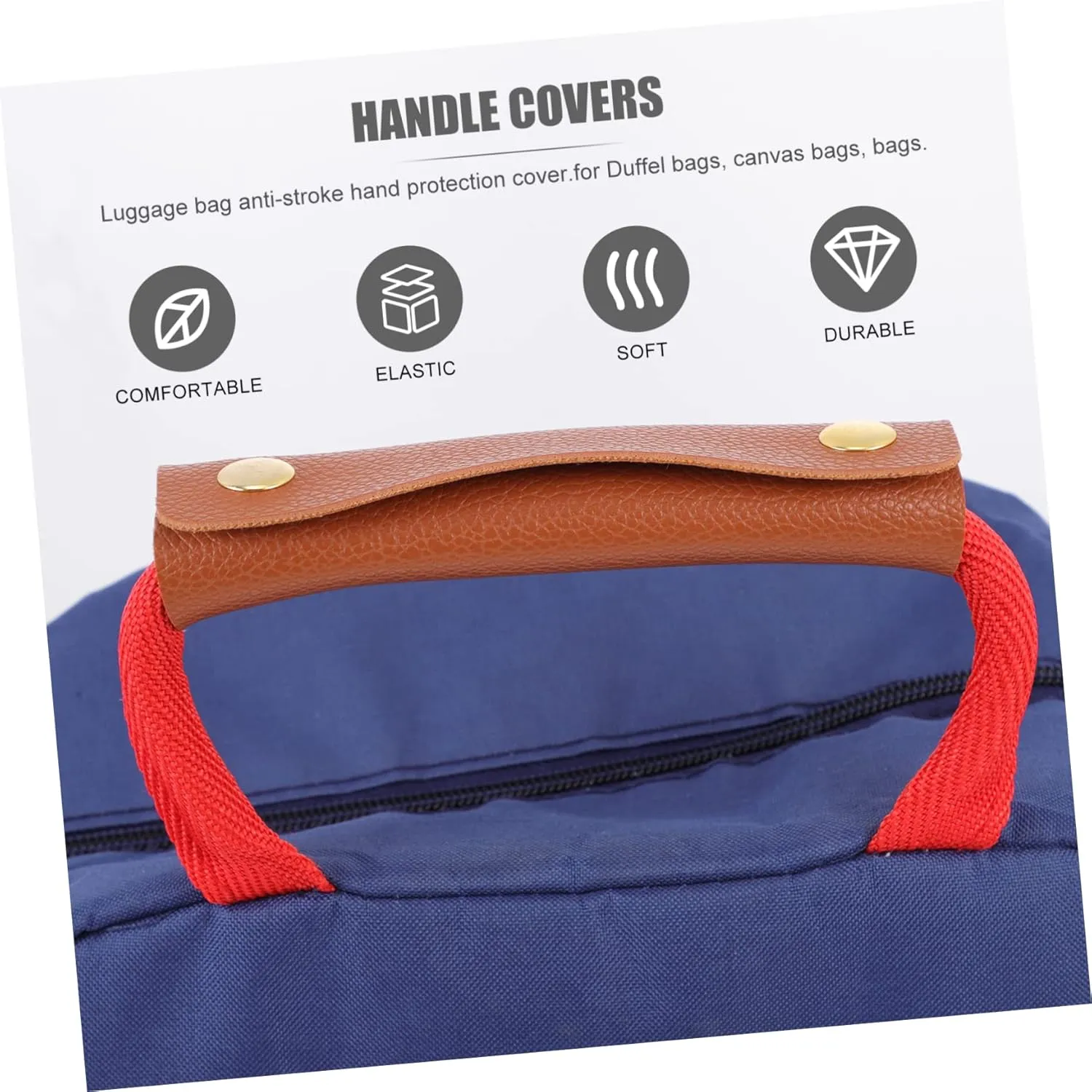 2 Pcs Luggage Cover Bag Handle Wrap Luggage Protector Cover for Travel Accessories Pu Leather Handle Saddle