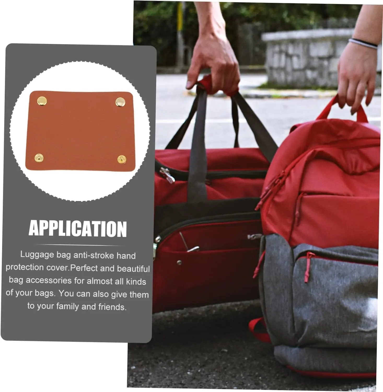 2 Pcs Luggage Cover Bag Handle Wrap Luggage Protector Cover for Travel Accessories Pu Leather Handle Saddle