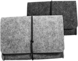 2pcs Felt Electronic Bag Phone Pouch Organizer for Travel Felt Storage Case Pouch Case Grey