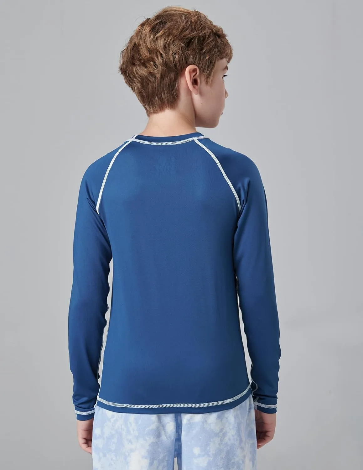 3 Pack Boys' UPF 50  Rash Guard Long Sleeve Swim Shirts, Quick Dry UV Protection Swimwear for Kids