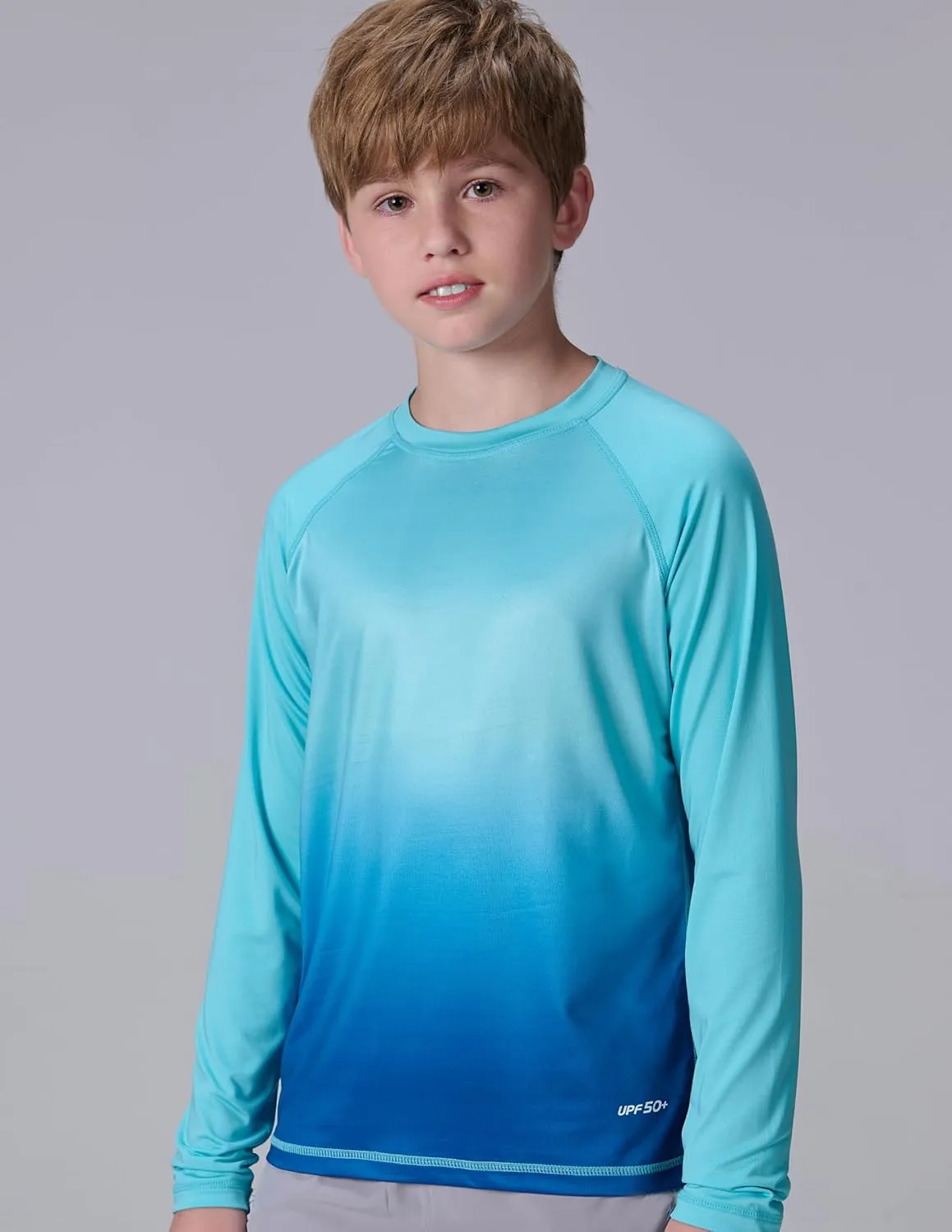 3 Pack Boys' UPF 50  Rash Guard Long Sleeve Swim Shirts, Quick Dry UV Protection Swimwear for Kids