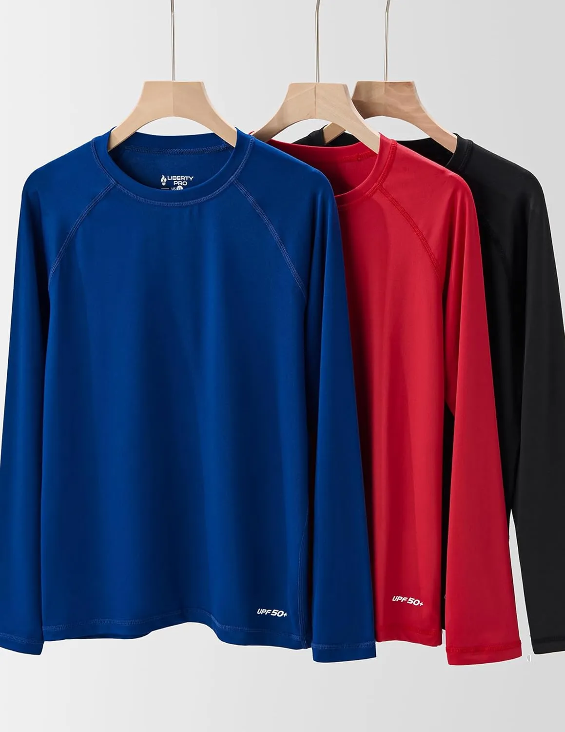 3 Pack Boys' UPF 50  Rash Guard Long Sleeve Swim Shirts, Quick Dry UV Protection Swimwear for Kids