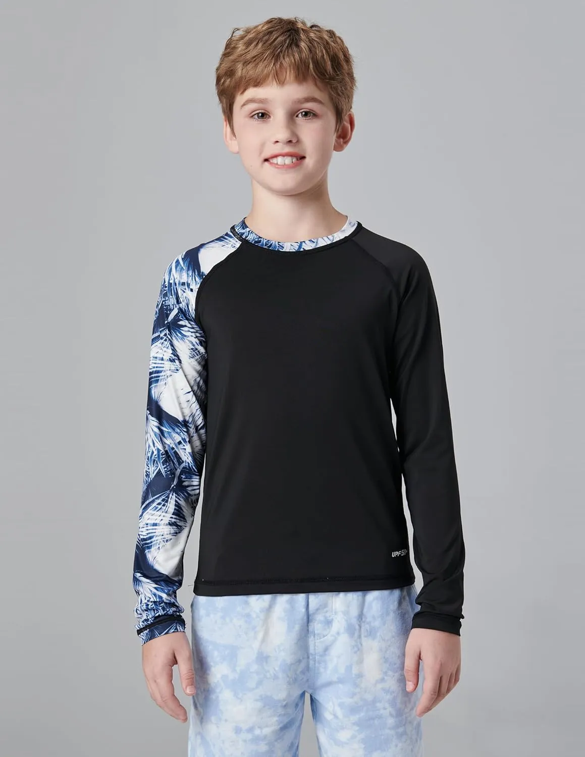 3 Pack Boys' UPF 50  Rash Guard Long Sleeve Swim Shirts, Quick Dry UV Protection Swimwear for Kids