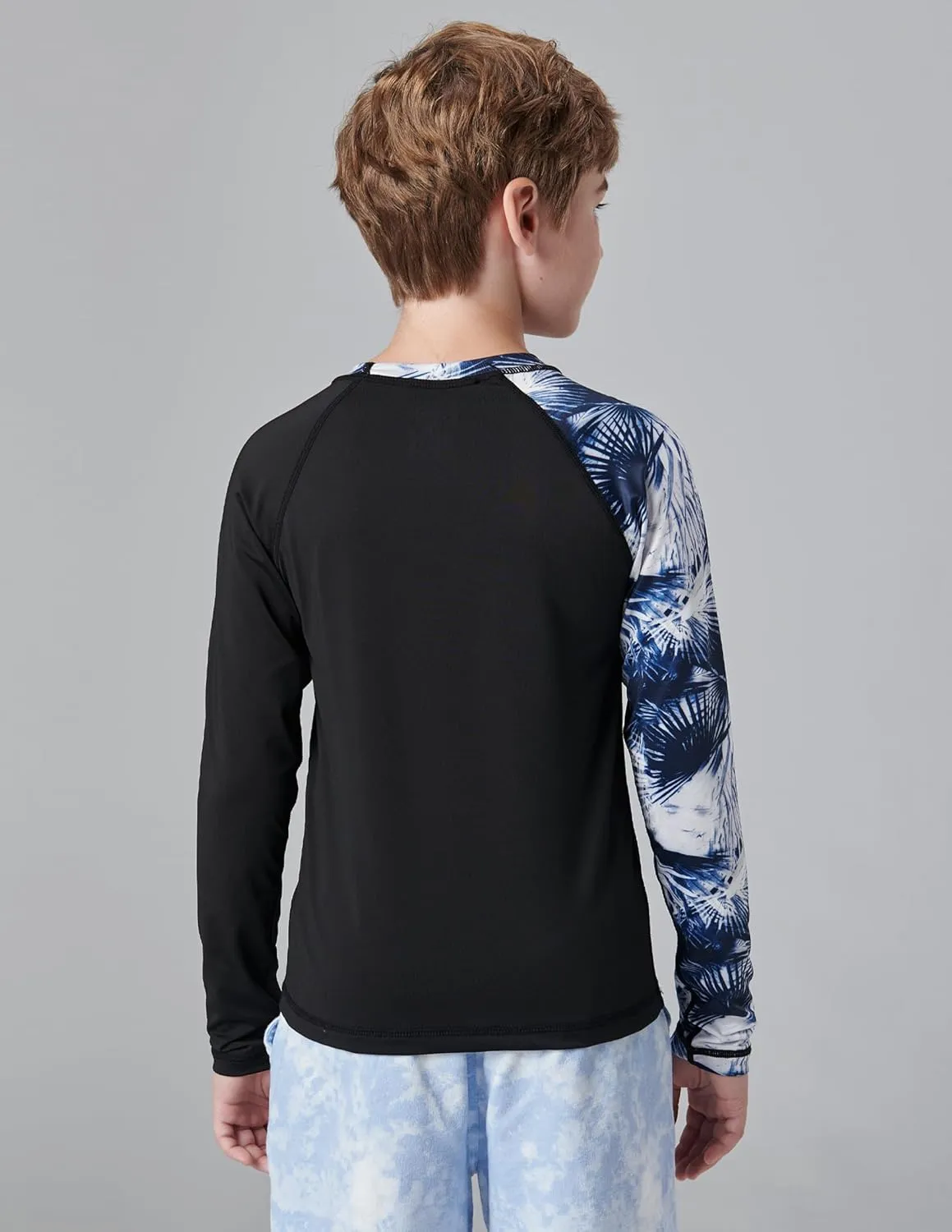3 Pack Boys' UPF 50  Rash Guard Long Sleeve Swim Shirts, Quick Dry UV Protection Swimwear for Kids
