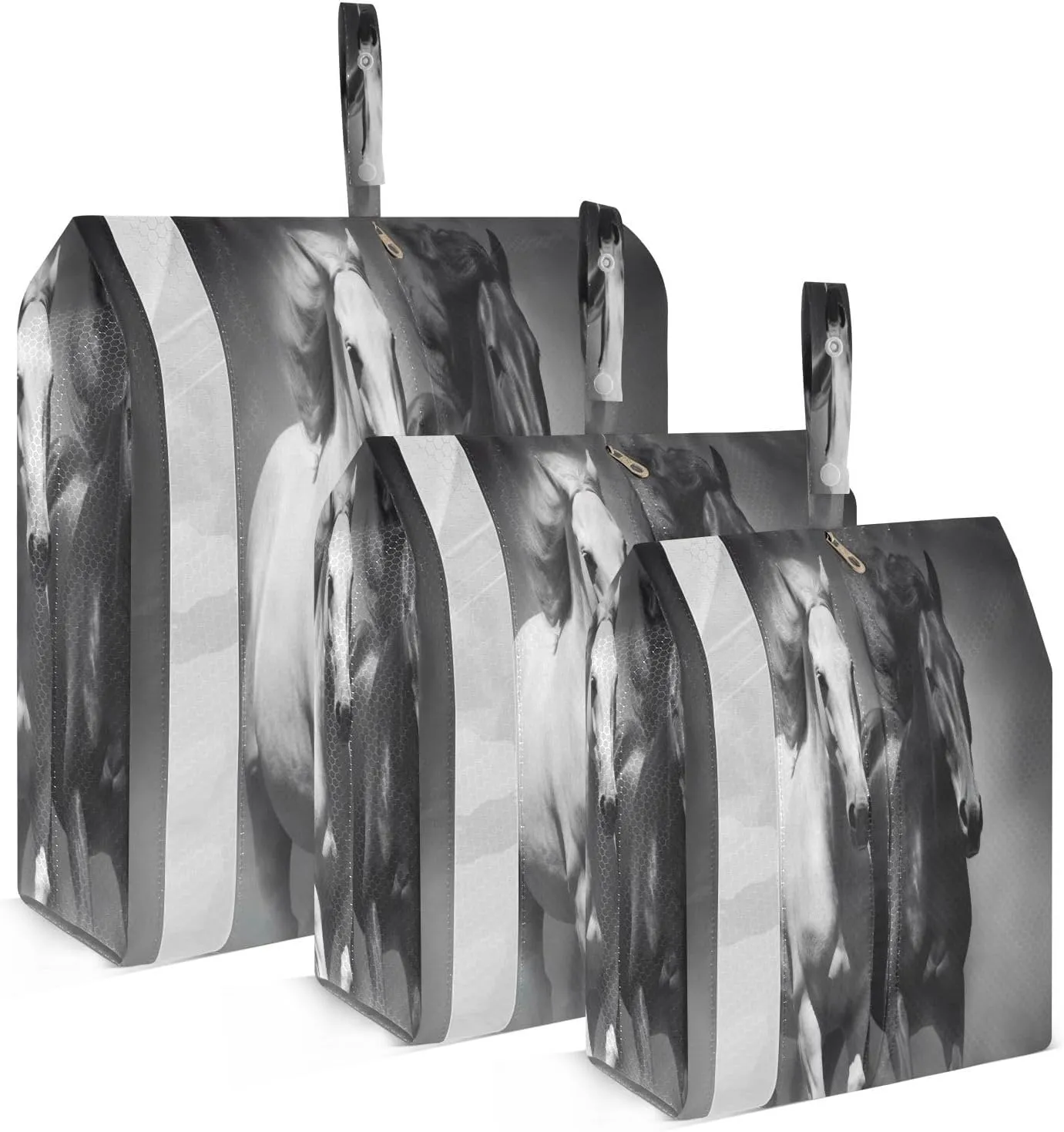3 Set Travel Packing Cubes Lightweight Foldable Running Horse Grey Luggage Bags Organizers for Travel Accessories Travel Essentials