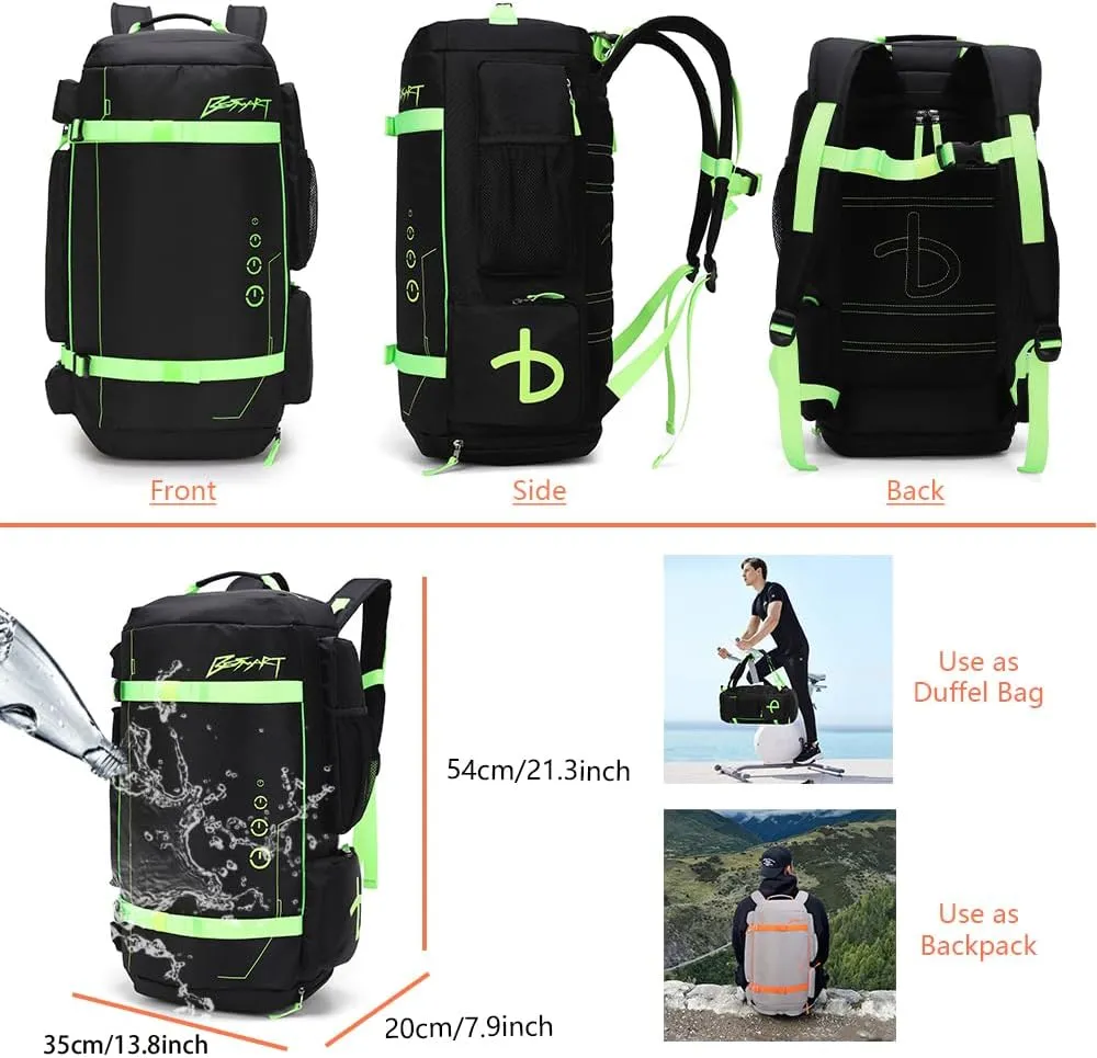 40L Extra Large Gym Backpack for Men, Big Gym Bag with Shoes Compartment, Waterproof Heavy Duty Duffel Bags, Men's Workout Backpacks for Outdoor Sport,Hiking,Camping,Travel