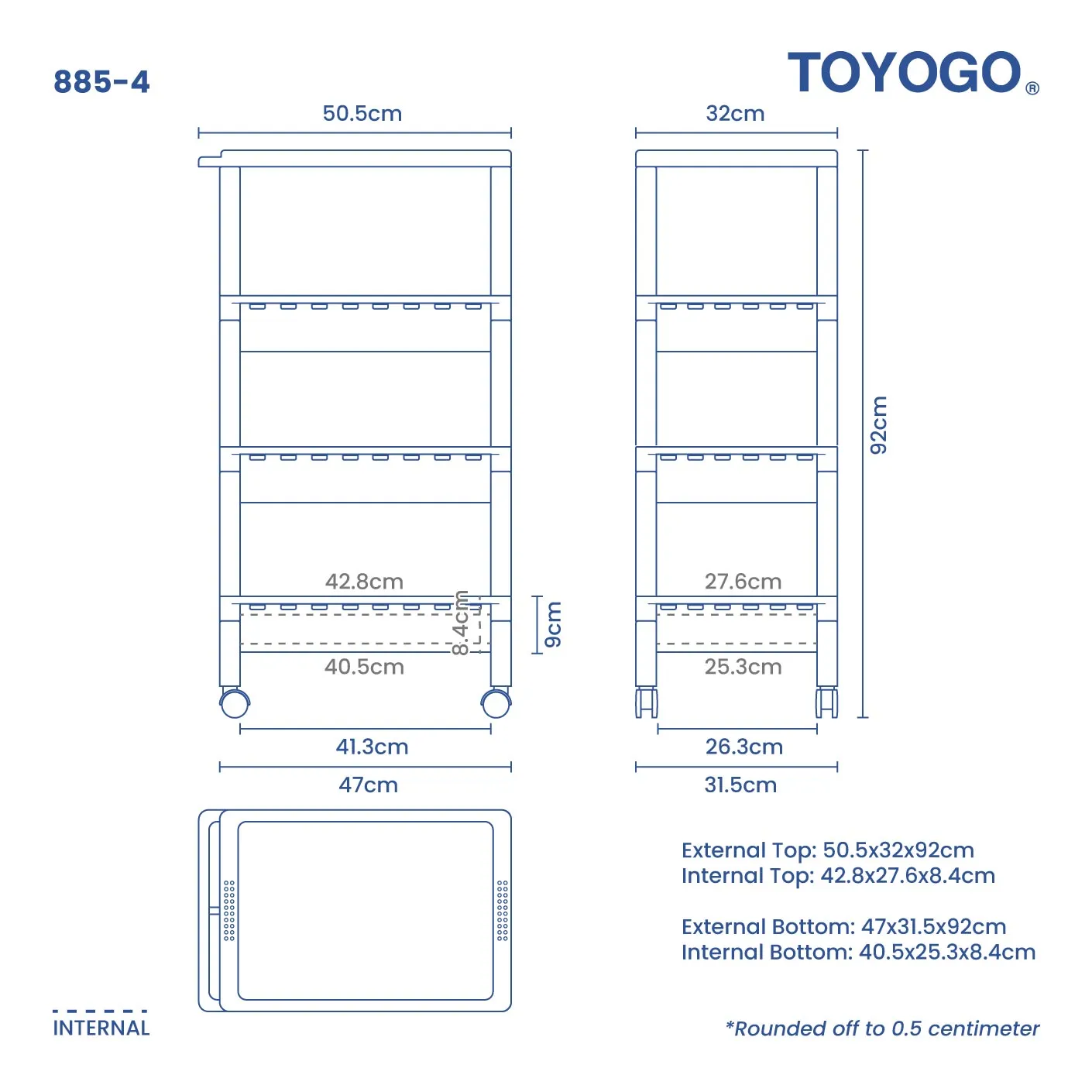 4TIER TIM SUM TROLLEY (885-4)
