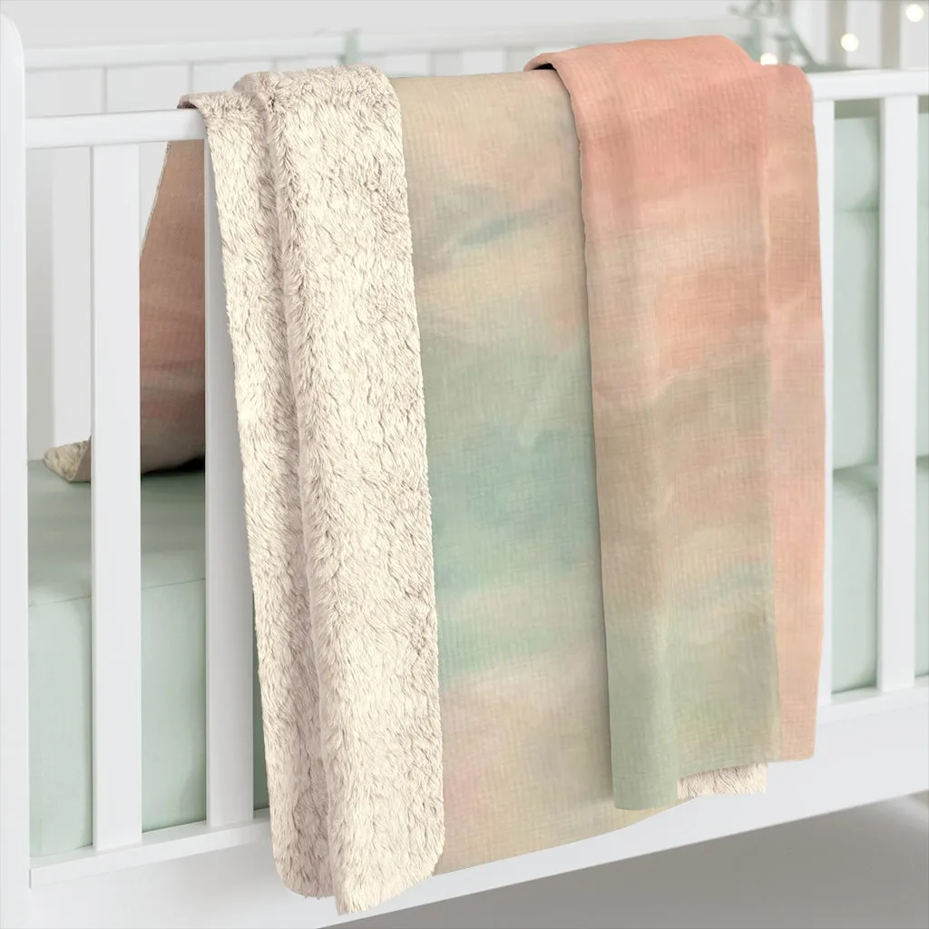 Abstract Comfy Blanket | Salmon Pink Green