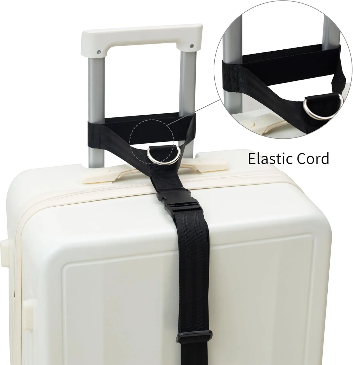 Add-a-Bag-Luggage-Strap-Travel-Accessories - Heavy Duty Adjustable Suitcase Belt,Connect Your 3 Luggages(Black, 1.5")