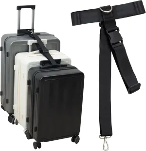 Add-a-Bag-Luggage-Strap-Travel-Accessories - Heavy Duty Adjustable Suitcase Belt,Connect Your 3 Luggages(Black, 1.5")