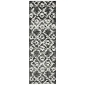 Adirondack Ikat Charcoal/Ivory Runner Rug
