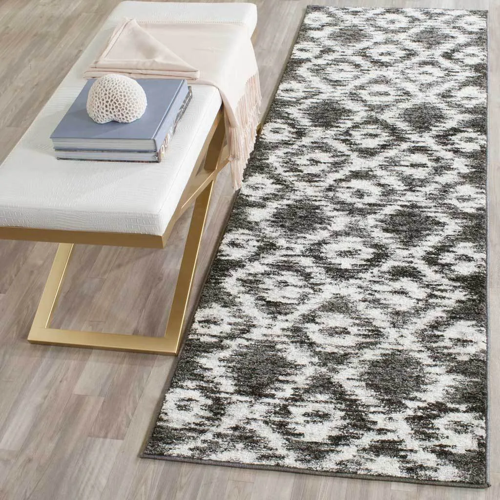 Adirondack Ikat Charcoal/Ivory Runner Rug