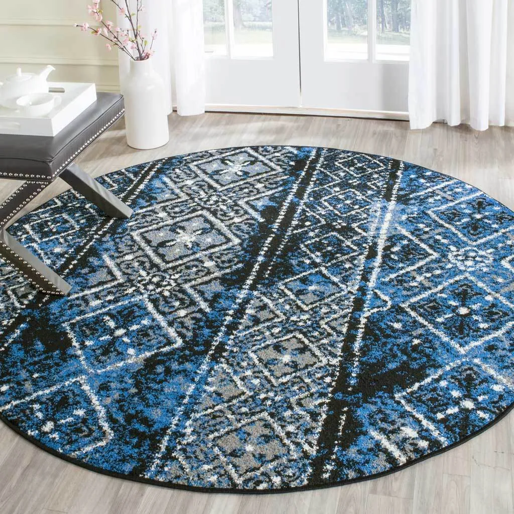 Adirondack Tradition Silver/Black Round Rug
