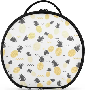 ALAZA Pineapple Yellow and Grey Travel Cosmetic Organizer Make up Organizer Toiletry Bag