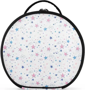ALAZA Space Galaxy Pink Blue Travel Makeup Train Case Makeup Cosmetic Case with Adjustable Dividers