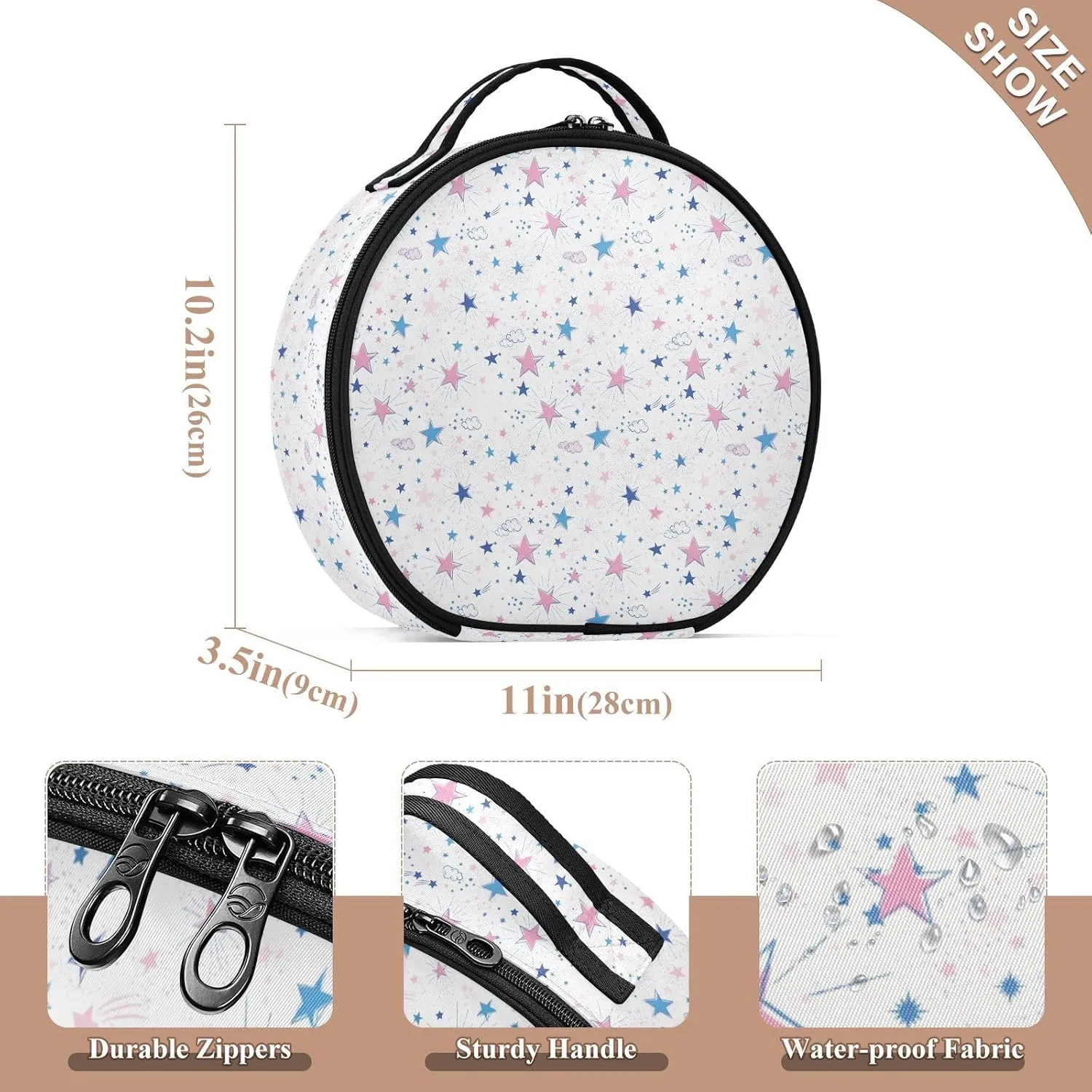 ALAZA Space Galaxy Pink Blue Travel Makeup Train Case Makeup Cosmetic Case with Adjustable Dividers