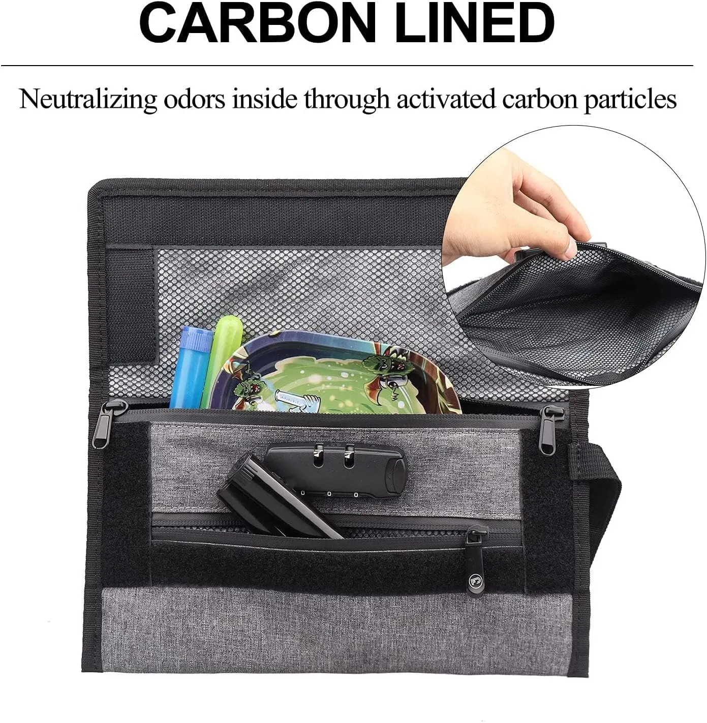 Anti-odour Waterproof Stash Bag - Scent Proof Pouch With Combination Lock for Eliminating Trapping Stink & Smelly Discreet Accessories