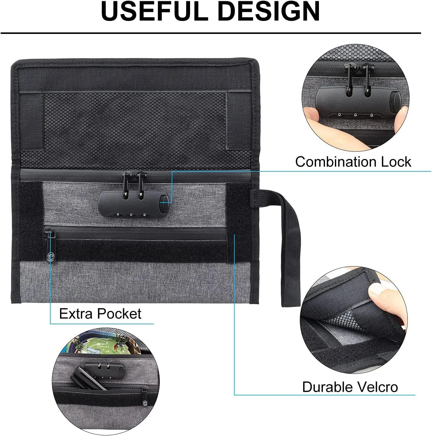 Anti-odour Waterproof Stash Bag - Scent Proof Pouch With Combination Lock for Eliminating Trapping Stink & Smelly Discreet Accessories