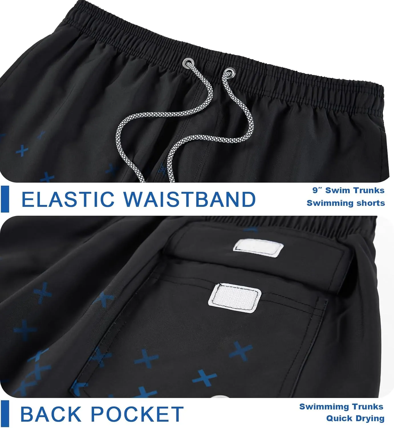 APTRO Men's Swim Trunks 9" Quick Dry Swimsuits Beach Bathing Suits Swim Board Shorts Mesh Liner