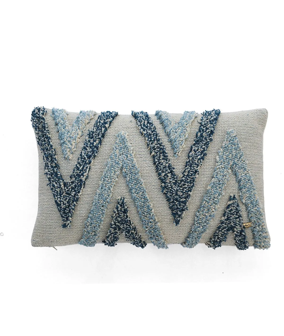 Arrowhead Cotton Knitted Decorative Sky Blue & Natural Color 12 x 20 Inches Pillow Covers