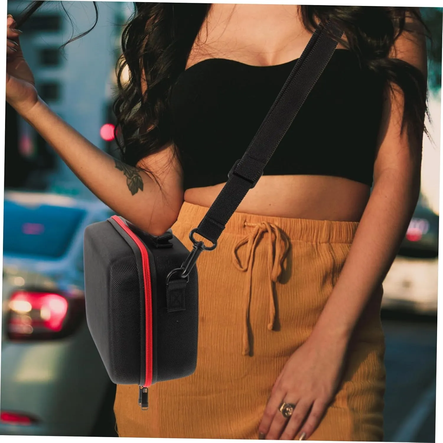 ARTIBETTER Small Camera Bag with Dividers Portable Digital Storage Pouch for Easy Organization of Cameras and Accessories Water Resistant Design for Travel Go Use