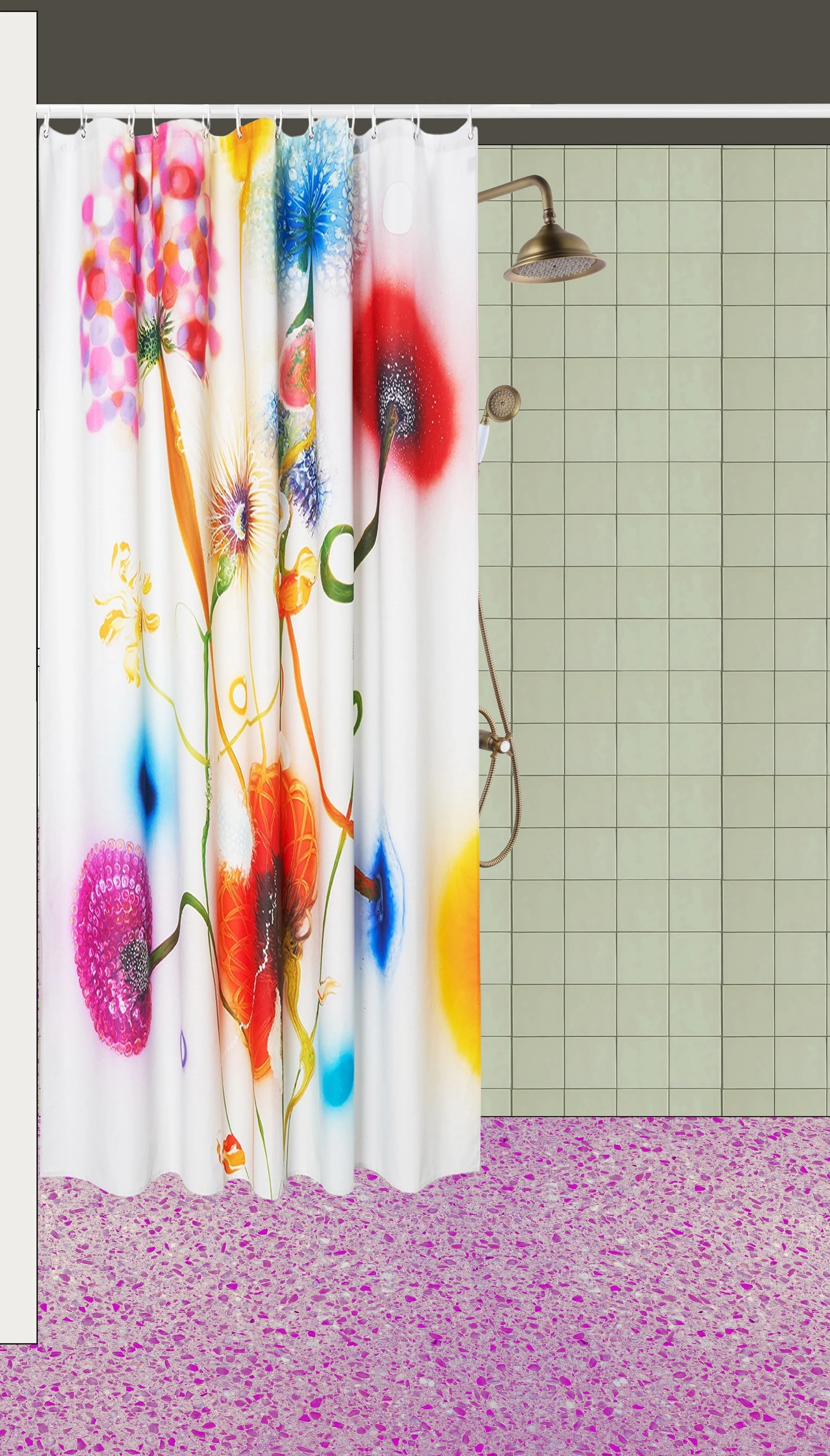Artist Cotton Shower Curtain "Psychotropical Carex" by Thierry Feuz