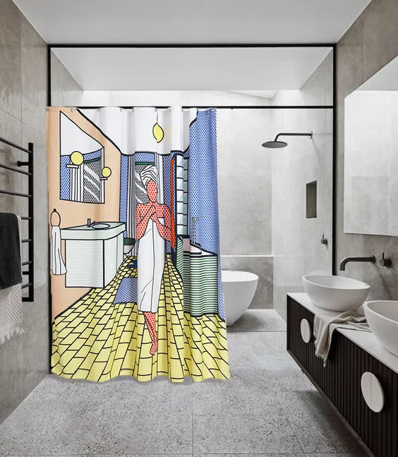 Artist Cotton Shower Curtain "Roy`Ally Clean" by Sophie Probst