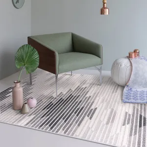 Atsila Modern Grey and White Tribal Rug