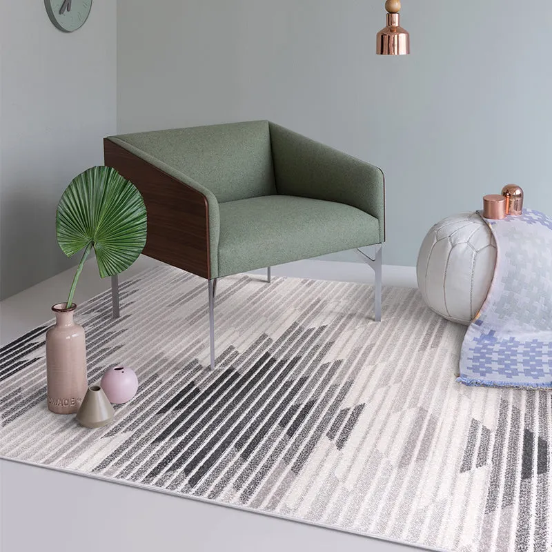 Atsila Modern Grey and White Tribal Rug