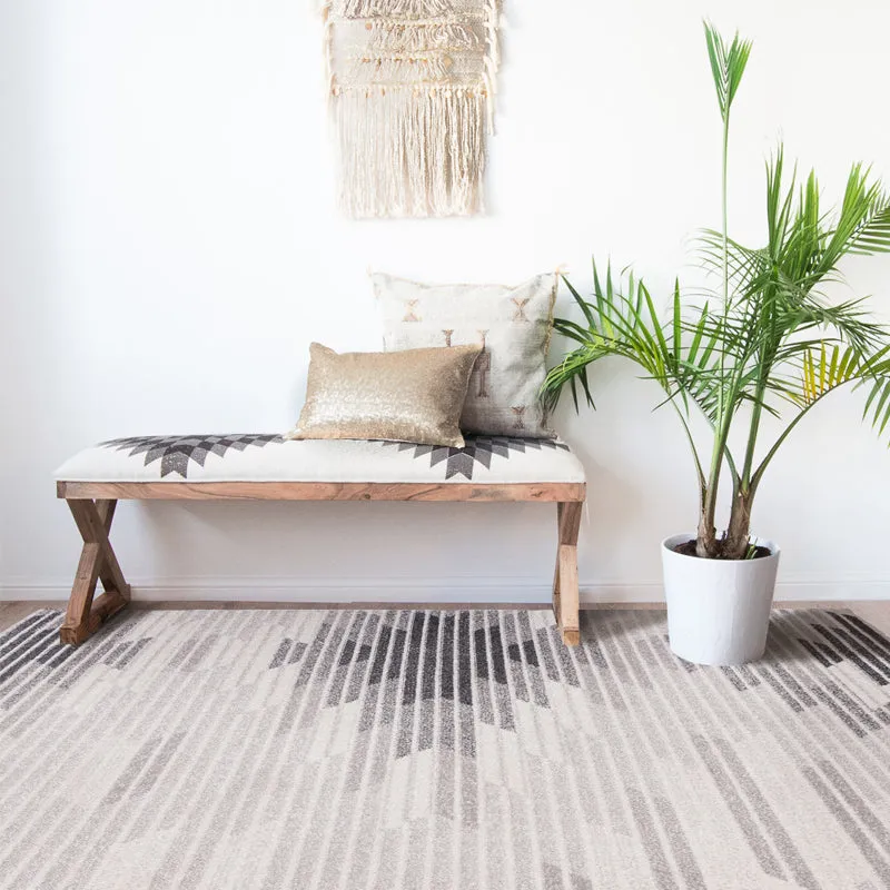 Atsila Modern Grey and White Tribal Rug