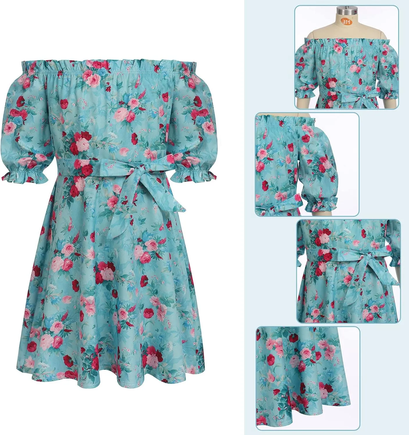 AWIBMK Mommy and Me Dresses Boho Tie Dye Floral Dress Summer Casual Beach Hawaiian Vacation Mom Daughter Matching Outfits