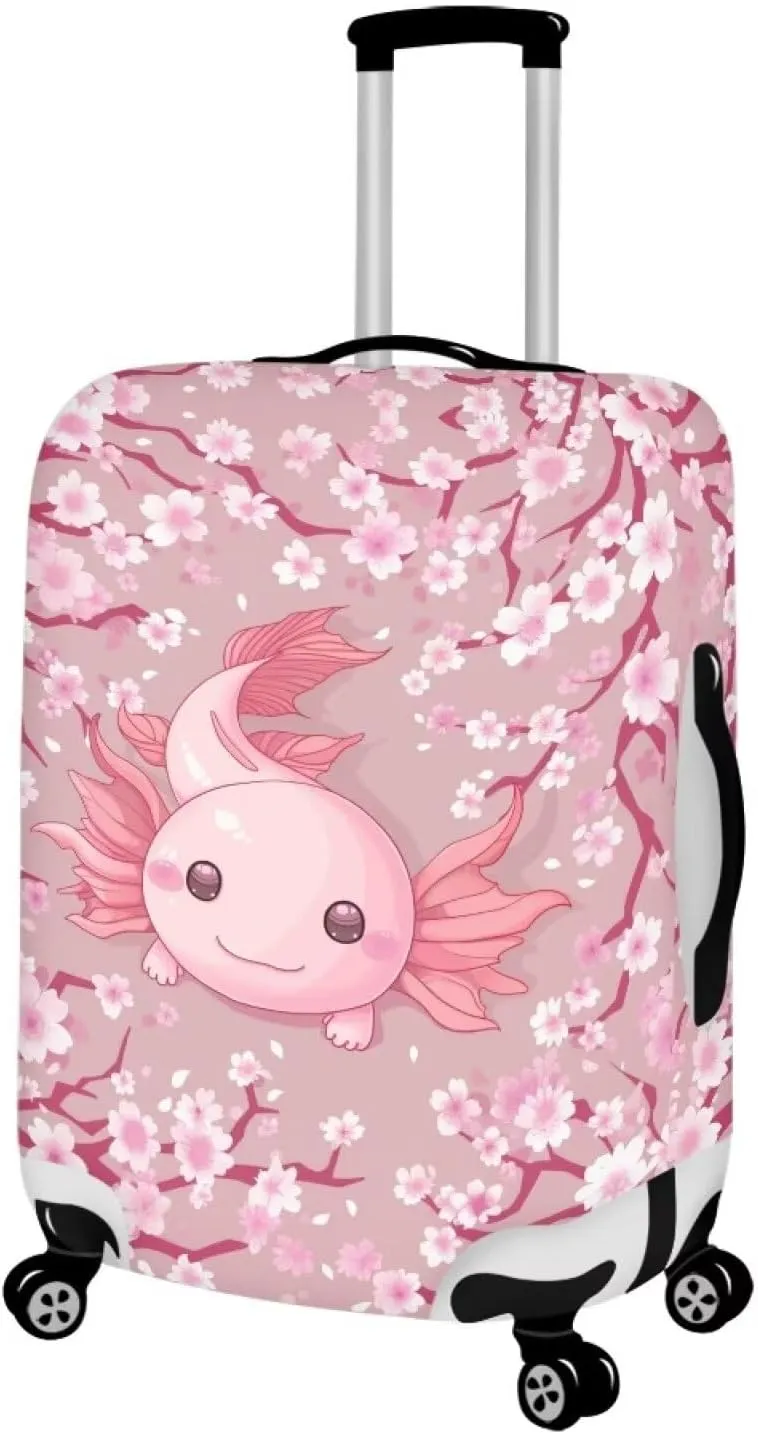 Axolotl Protective Cover For Luggage 28 Inch Luggage Cover Cherry Blossom Travel Luggage Cover Suitcase Protector Travel Accessories