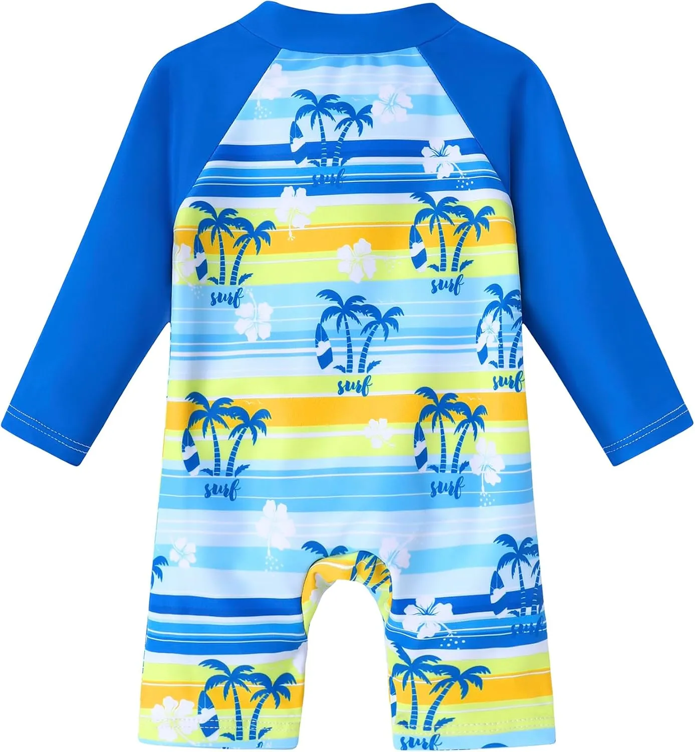 Baby Boy Swimsuit One Piece Long Sleeve Zipper Bathing Suit UPF 50  Sun Protection Rashguard Swimwear 0-24 Months