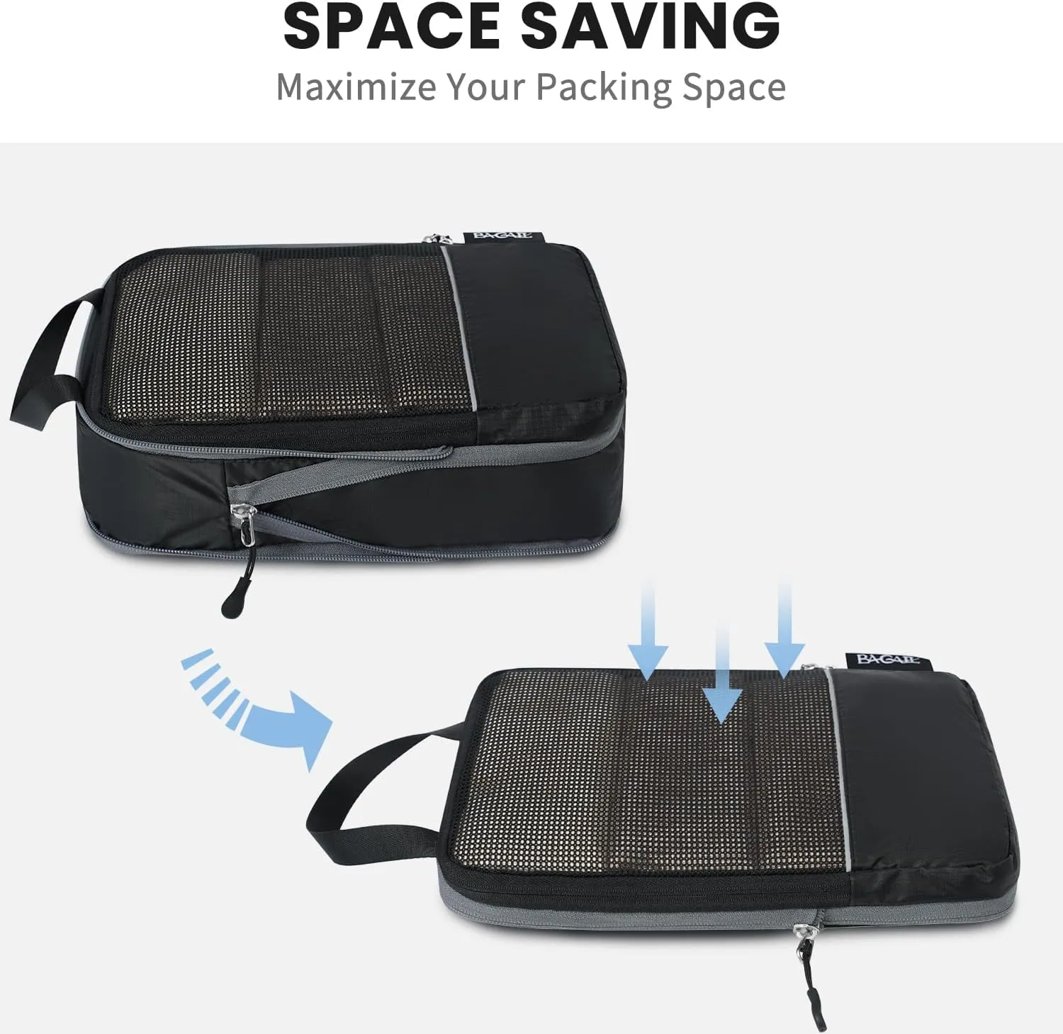 BAGAIL 4 Set/6 Set Ultralight Compression Packing Cubes Packing Organizer for Travel Accessories Luggage Suitcase Backpack