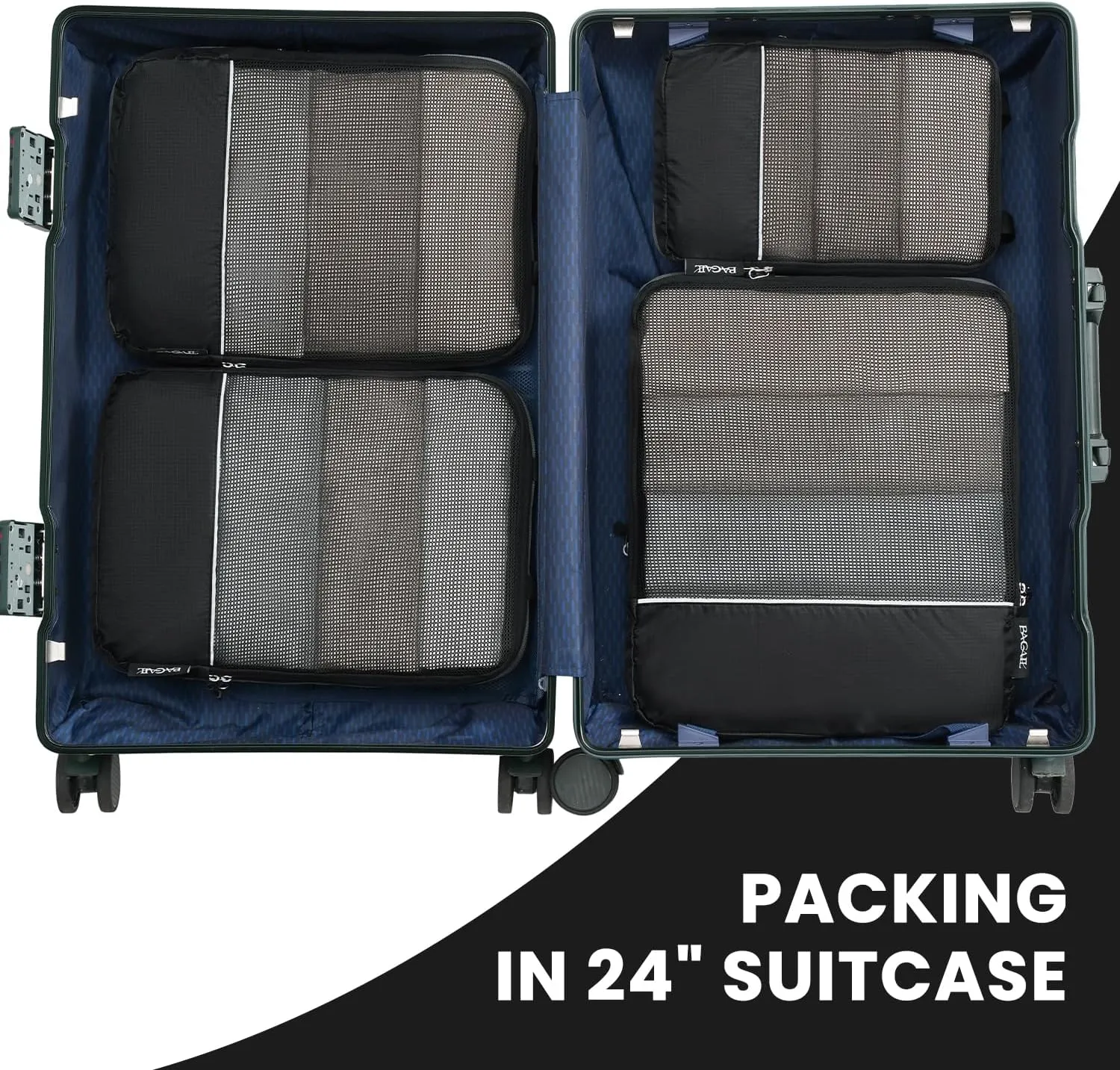 BAGAIL 4 Set/6 Set Ultralight Compression Packing Cubes Packing Organizer for Travel Accessories Luggage Suitcase Backpack