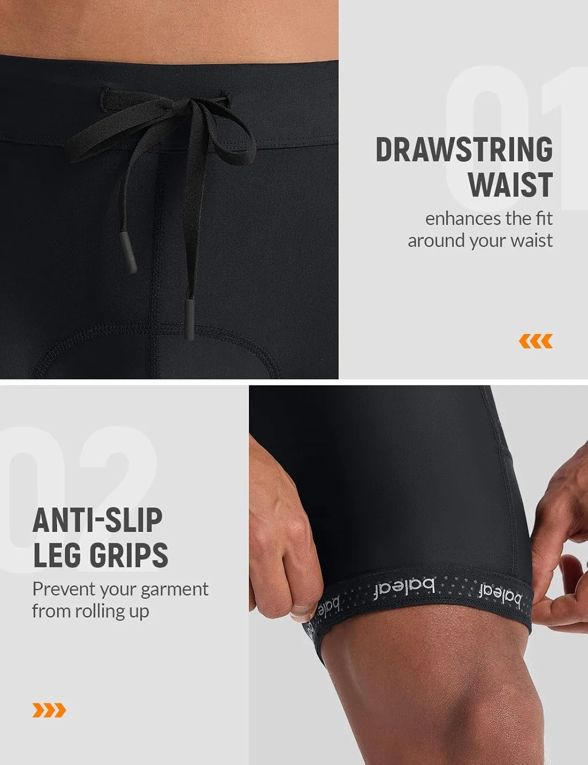 baleaf Men's Padded Bike Shorts Cycling Road Biking Riding Bicycle Cycle Wear Pockets UPF 50  MTB Accessories Tights