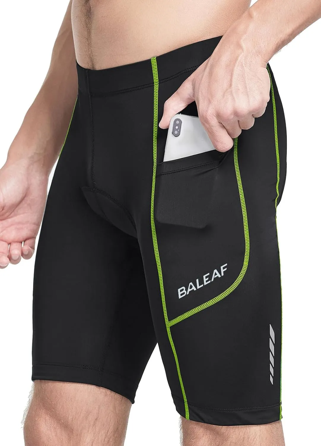 baleaf Men's Padded Bike Shorts Cycling Road Biking Riding Bicycle Cycle Wear Pockets UPF 50  MTB Accessories Tights