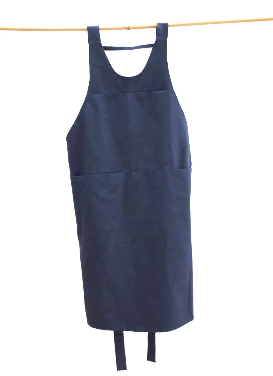 Banana Leaf Pocket Apron (Adult) - Dark Blue
