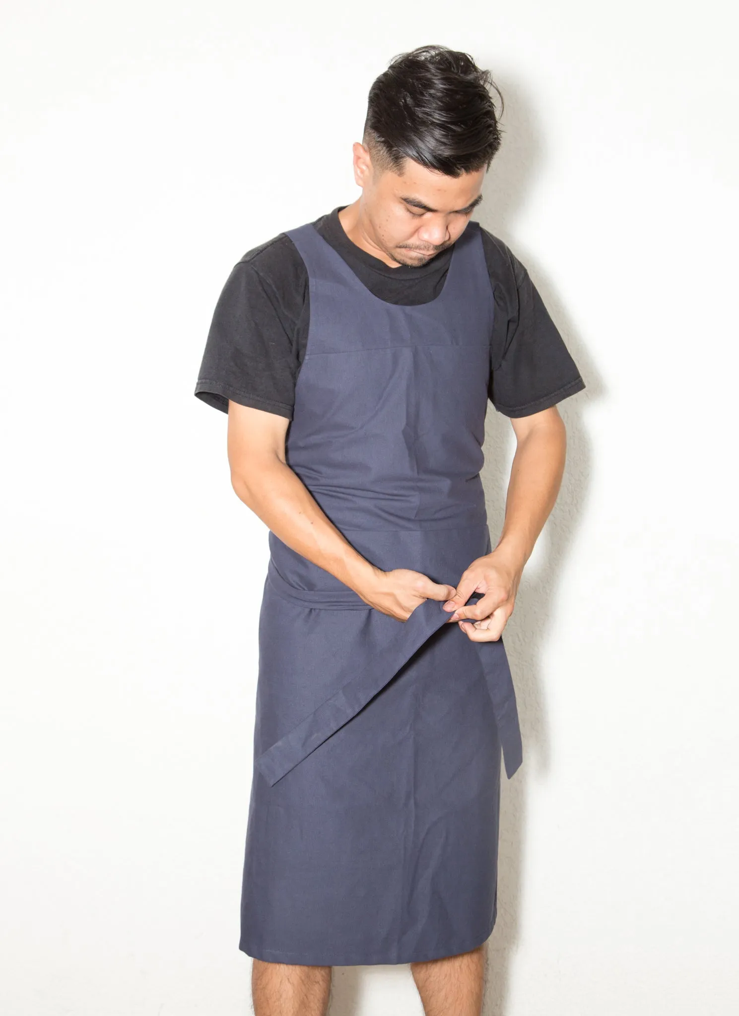 Banana Leaf Pocket Apron (Adult) - Dark Blue