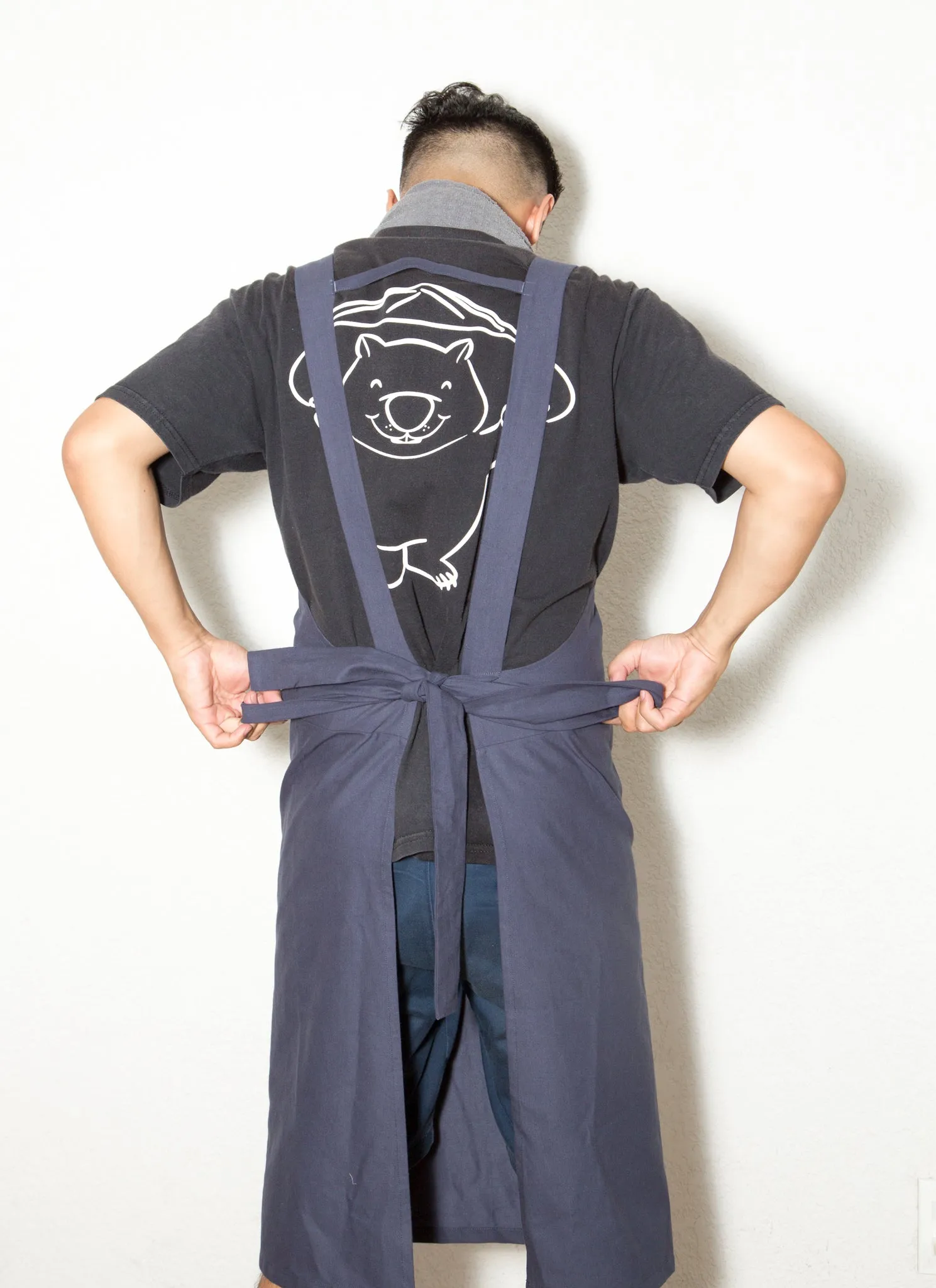 Banana Leaf Pocket Apron (Adult) - Dark Blue