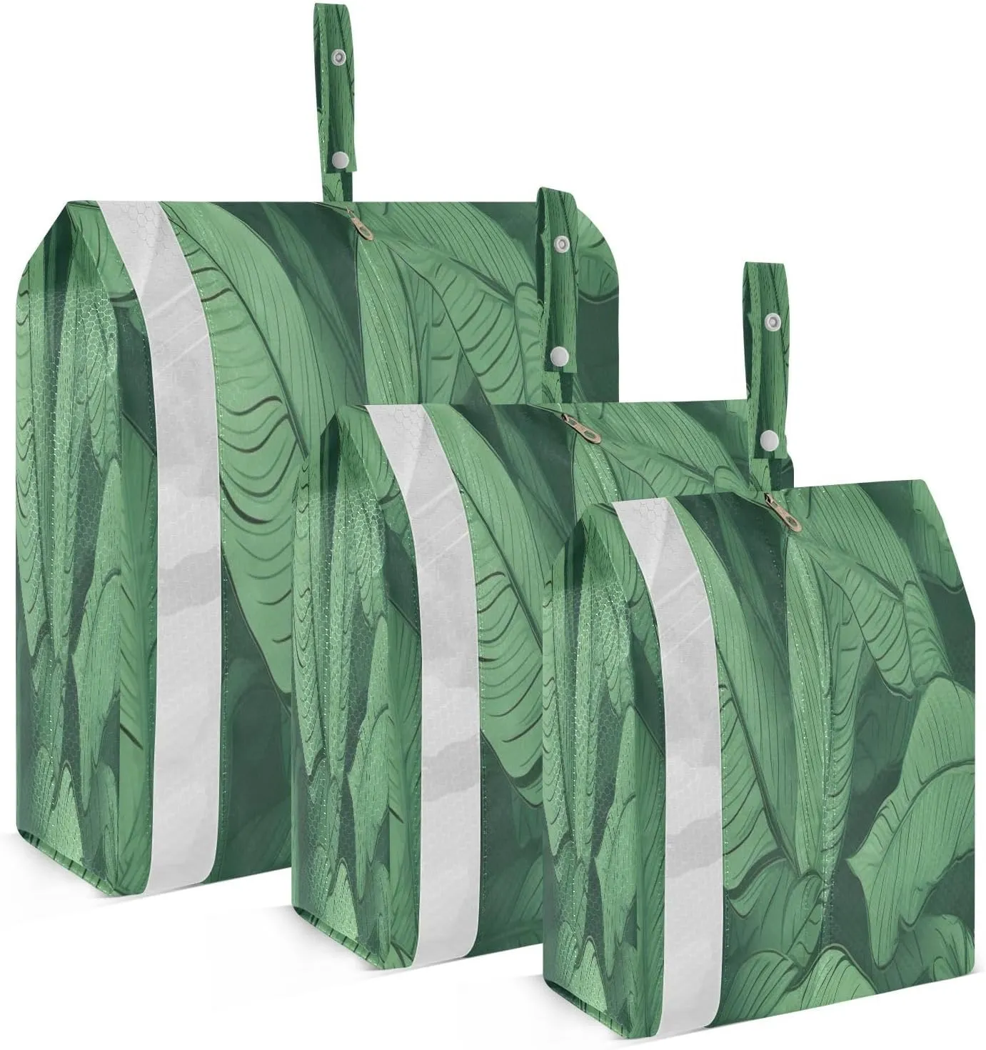 Banana Leaves Green Packing Cubes for Travel 3 Set Compression Travel Cubes Luggage Accessories for Carry On Suitcases