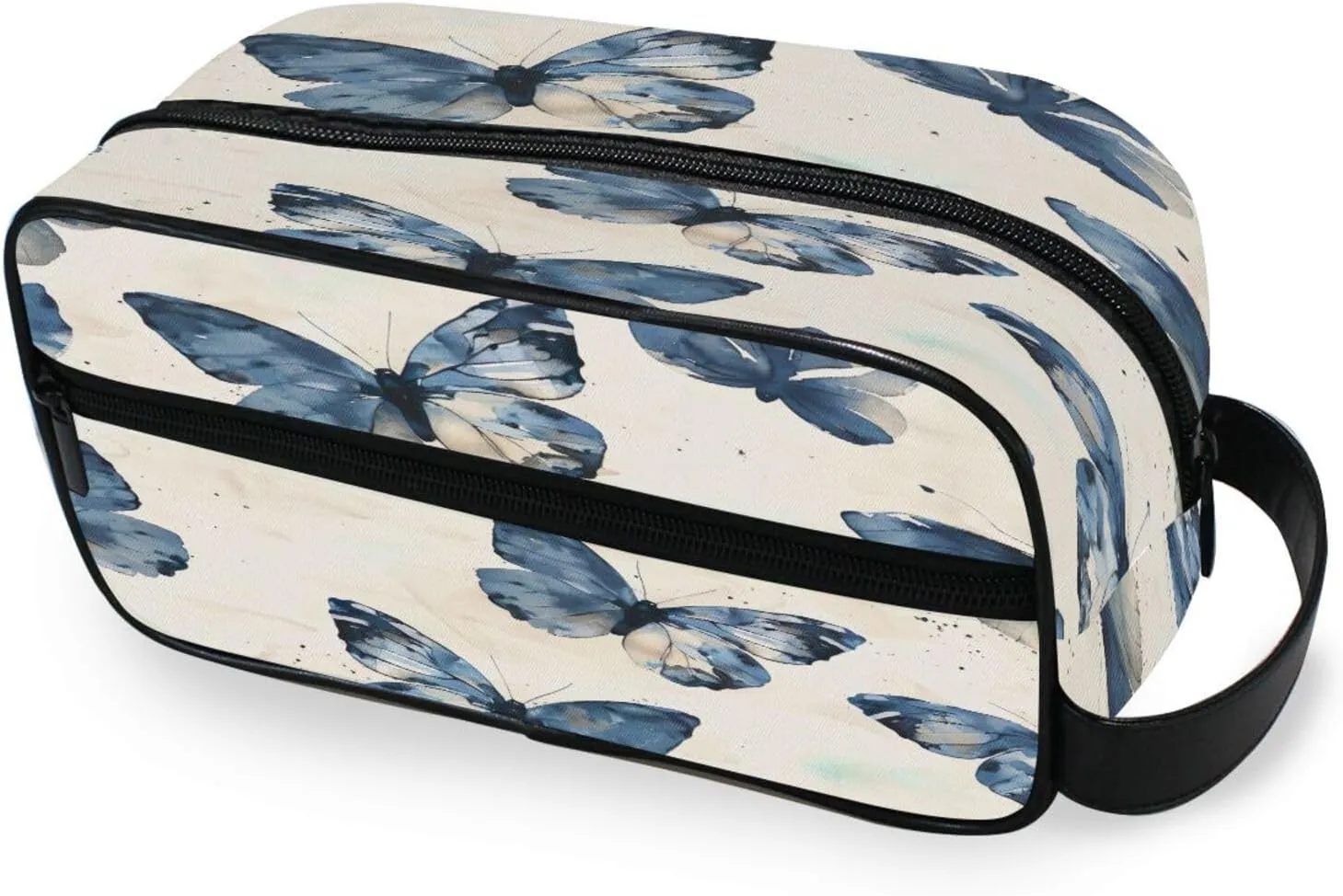 Blue Butterflie Travel Toiletry Bag for Women Men, Hanging Cosmetic Bag, Water Resistant Shaving Bag for Toiletries Accessories