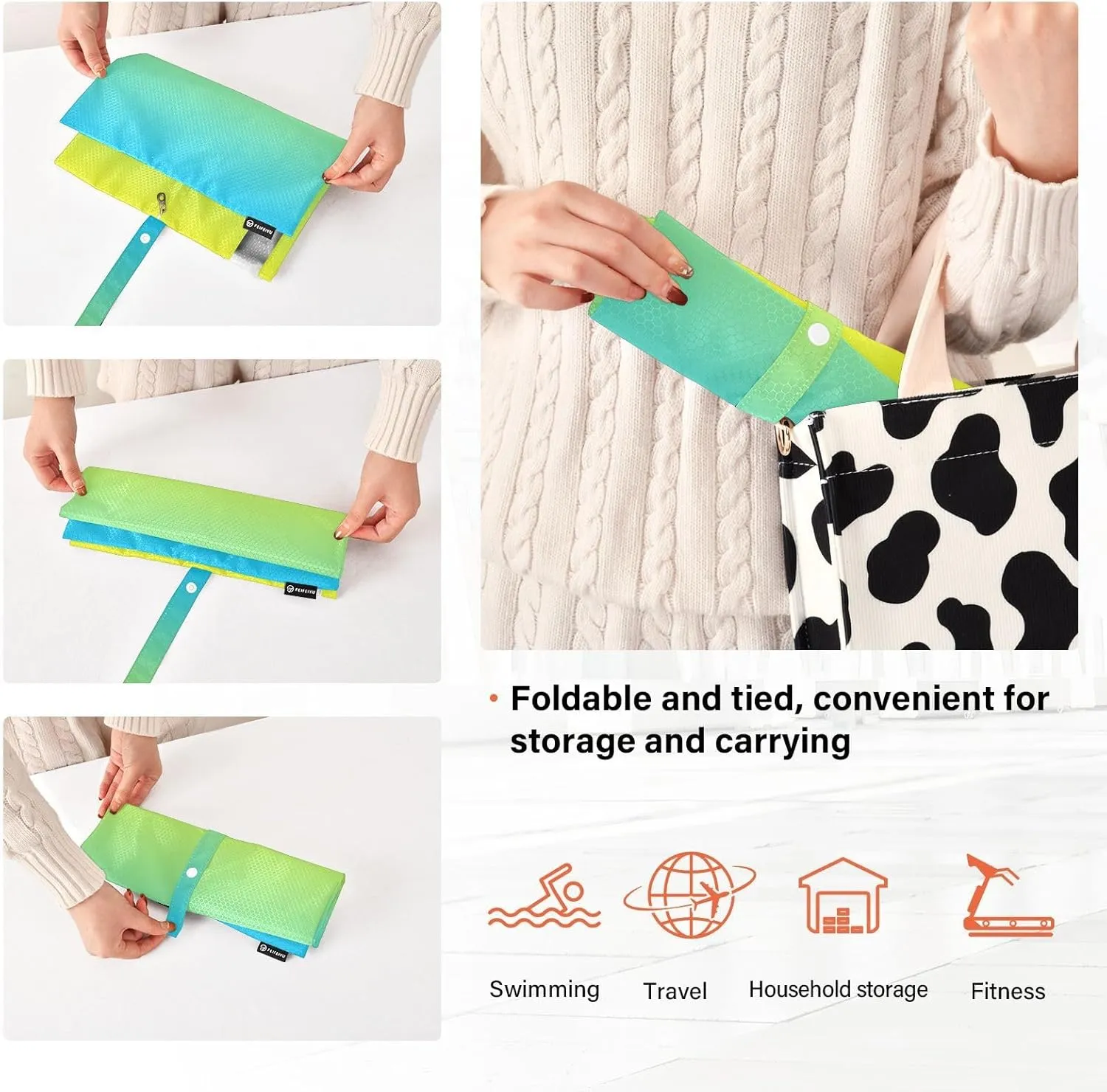 Blue Yellow Gradient Compression Packing Cubes for Travel Packing Organizers Large Luggage Organizers Bags for Women Travel Accessories