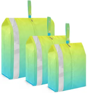 Blue Yellow Gradient Compression Packing Cubes for Travel Packing Organizers Large Luggage Organizers Bags for Women Travel Accessories