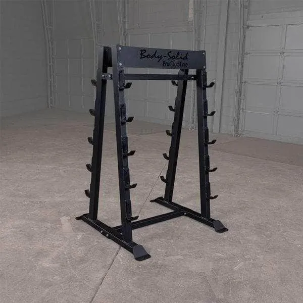 Body Solid Fixed Barbell Set With SBBR100 Rack