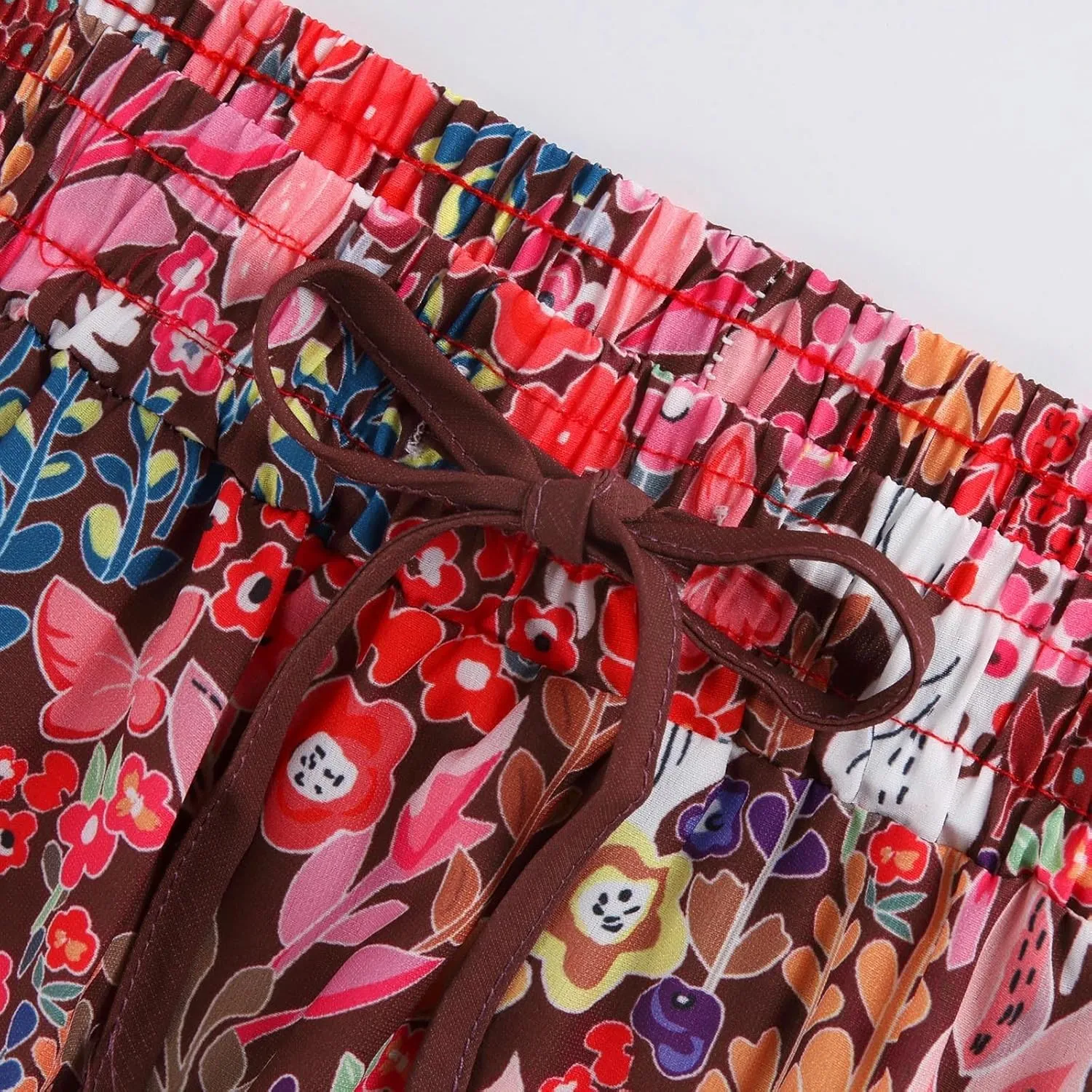Boho Flowy Skirts for Women Maxi Floral High Waisted Tiered Long Skirts Ladies Casual Bohemian Summer Clothes 2025